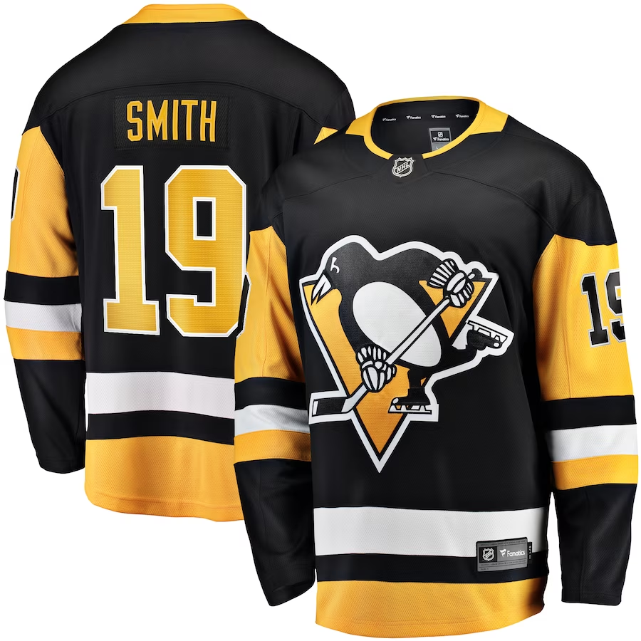 Men's Pittsburgh Penguins Reilly Smith #19 Black Player Game Jerseys