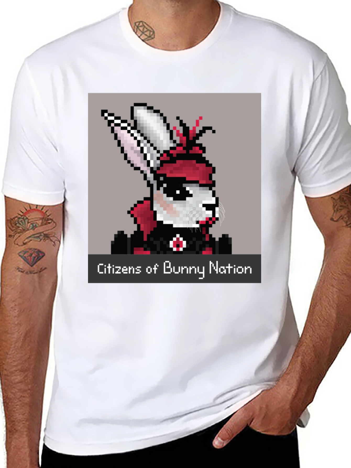 Citizens of Bunny Nation Pixel Art T-Shirt