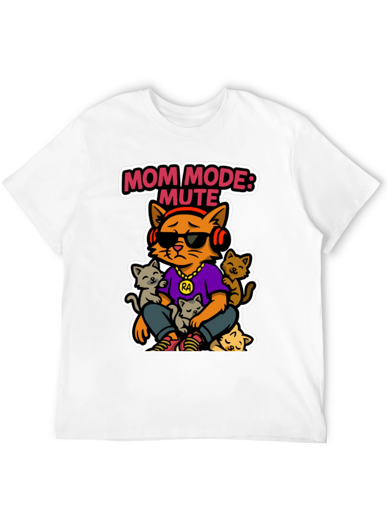 Mom Mode: Mute Cat T-Shirt - Funny Graphic Tee