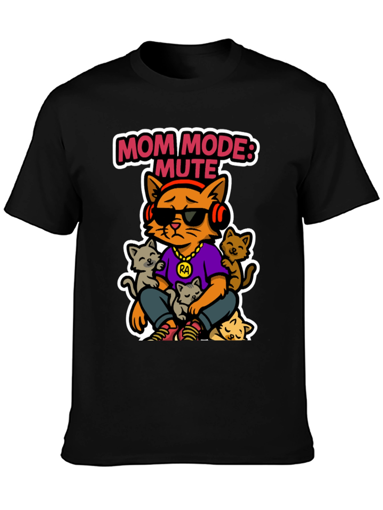 Mom Mode: Mute Cat T-Shirt - Funny Graphic Tee