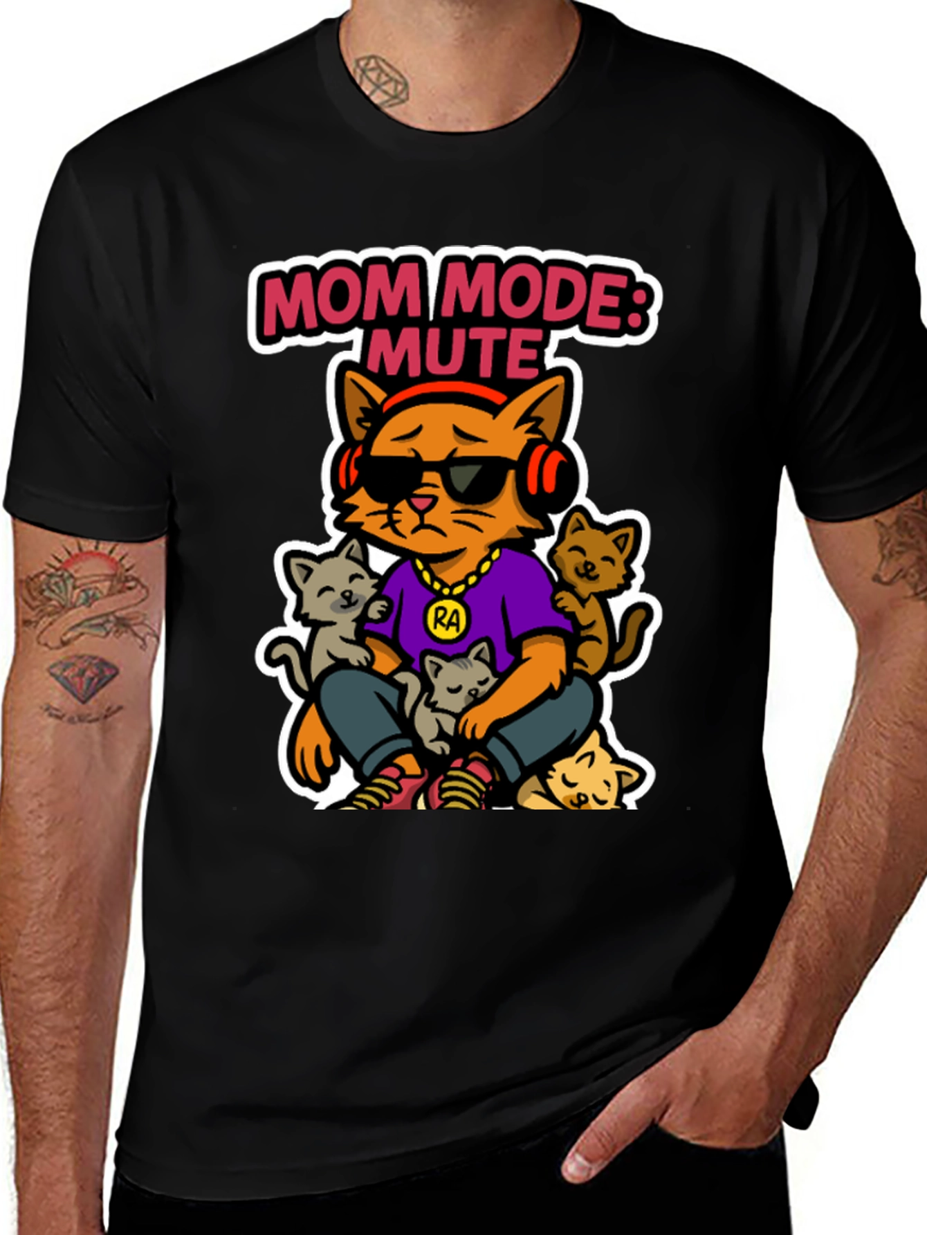 Mom Mode: Mute Cat T-Shirt - Funny Graphic Tee