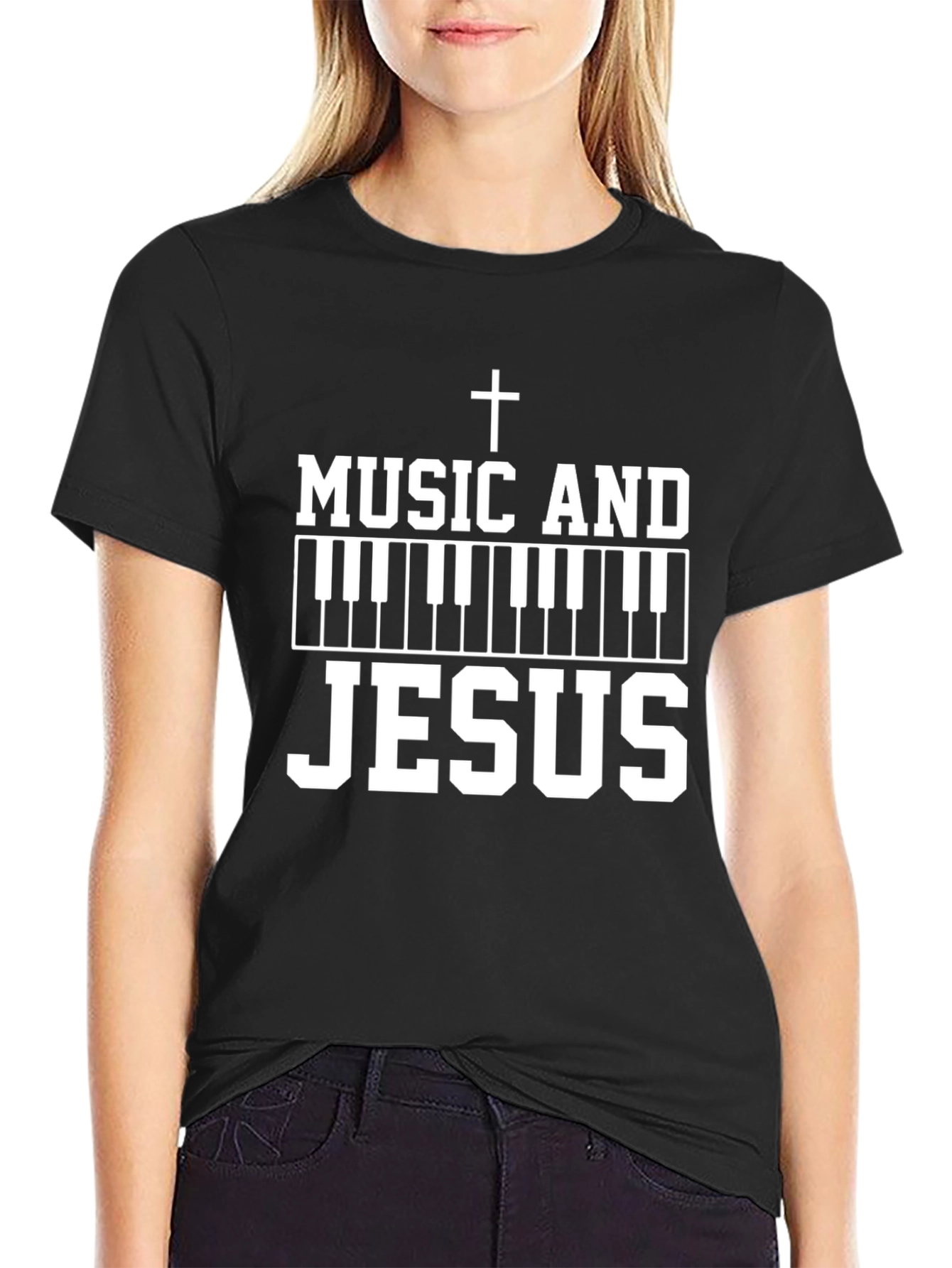 Music and Jesus T-Shirt Christian Graphic Tee