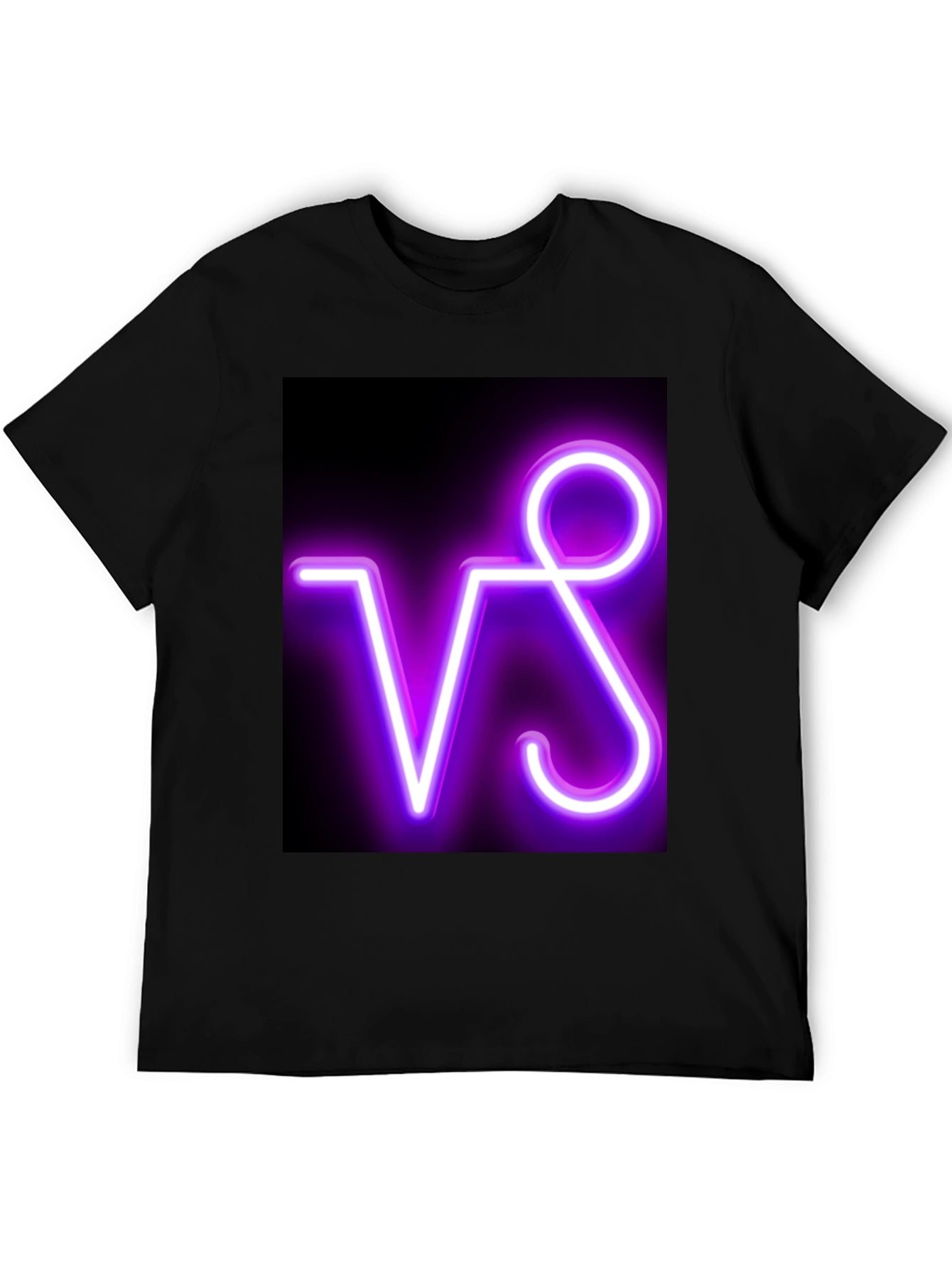 Neon VS Graphic Black Tee - Stylish & Modern