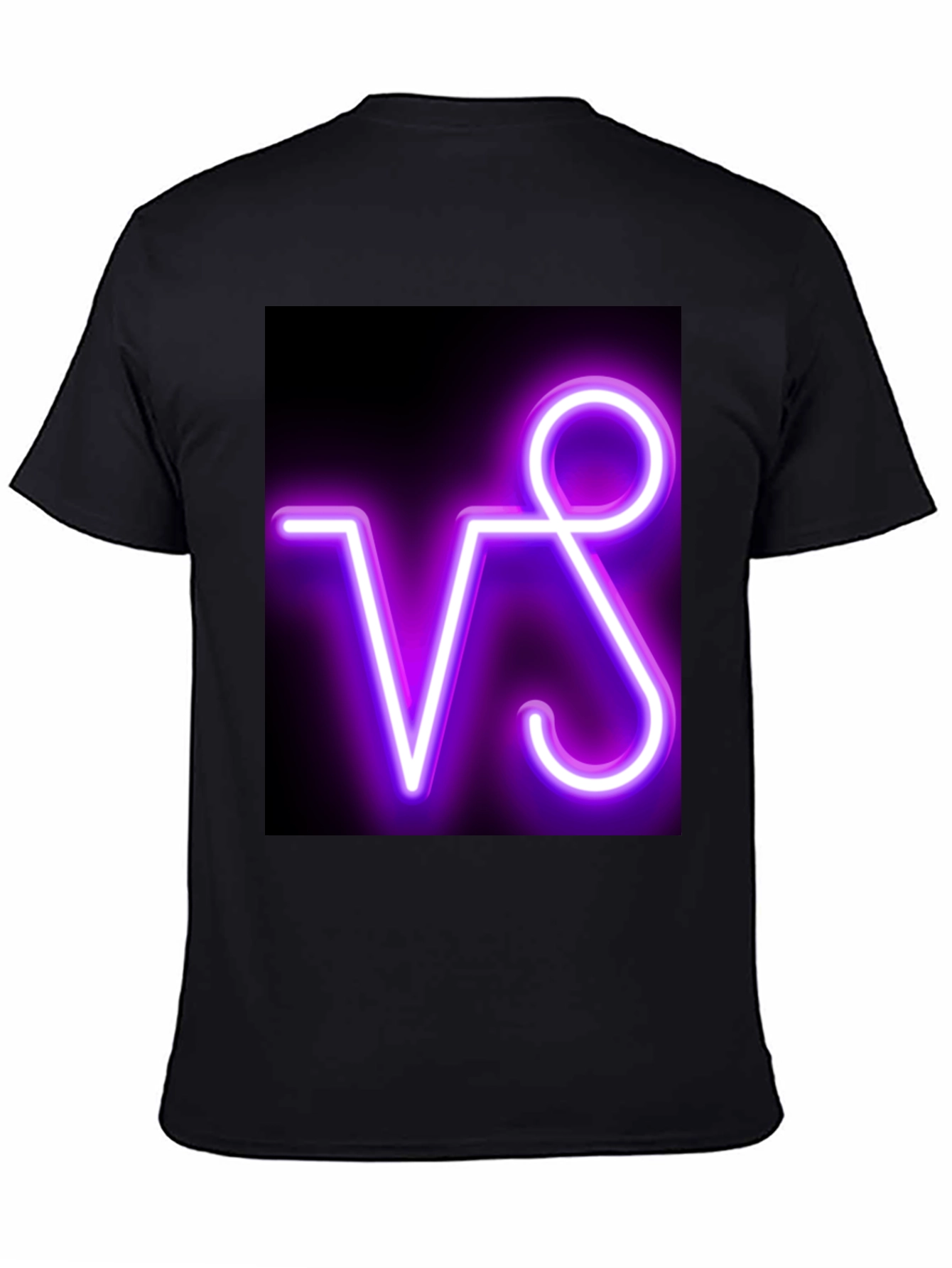 Neon VS Graphic Black Tee - Stylish & Modern