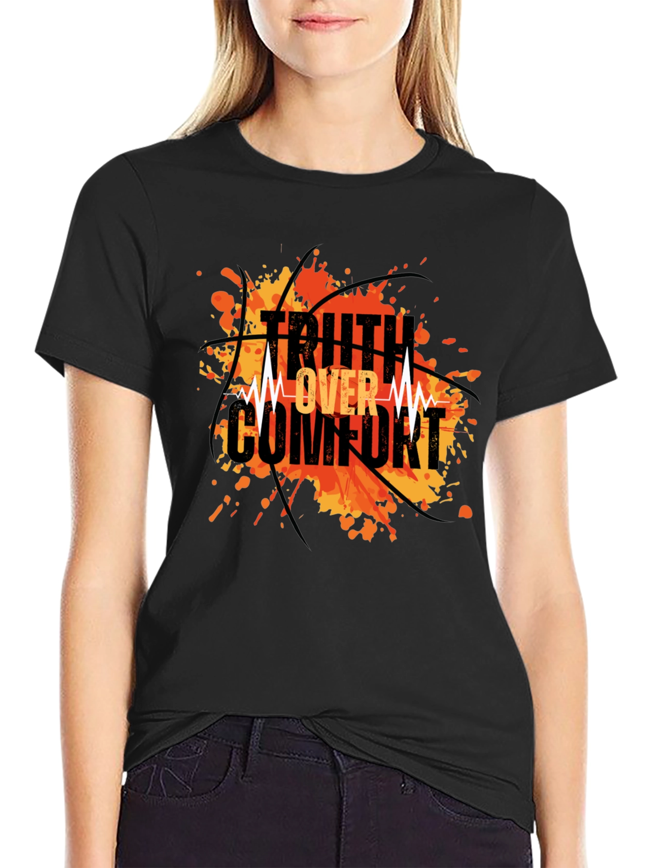 Truth Over Comfort Black Graphic T-Shirt