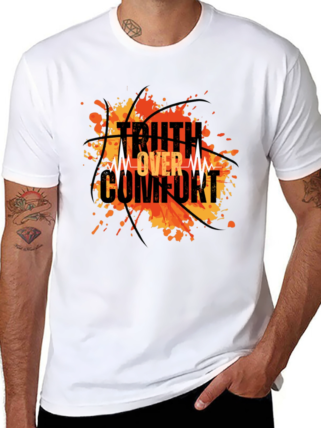 Truth Over Comfort Black Graphic T-Shirt