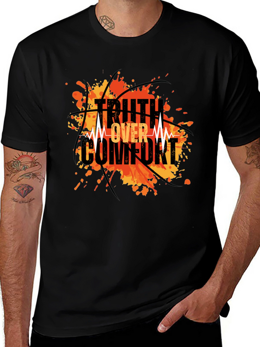 Truth Over Comfort Black Graphic T-Shirt