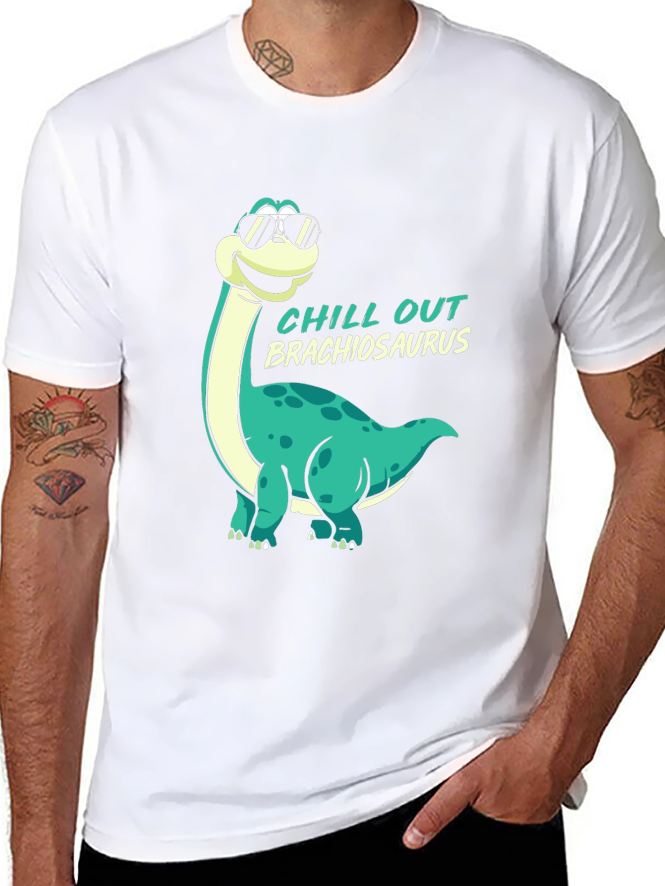 Chill Out Brachiosaurus Black T-Shirt