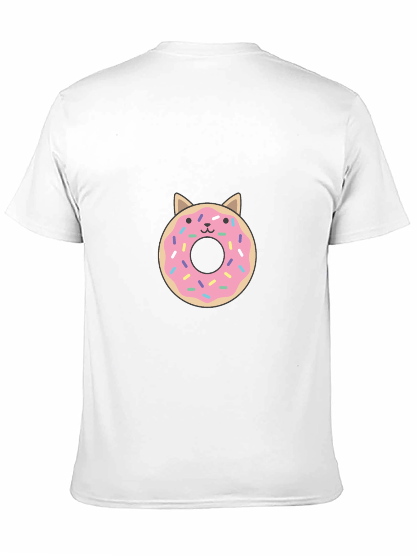 Cute Donut Cat Graphic Tee - Black T-Shirt