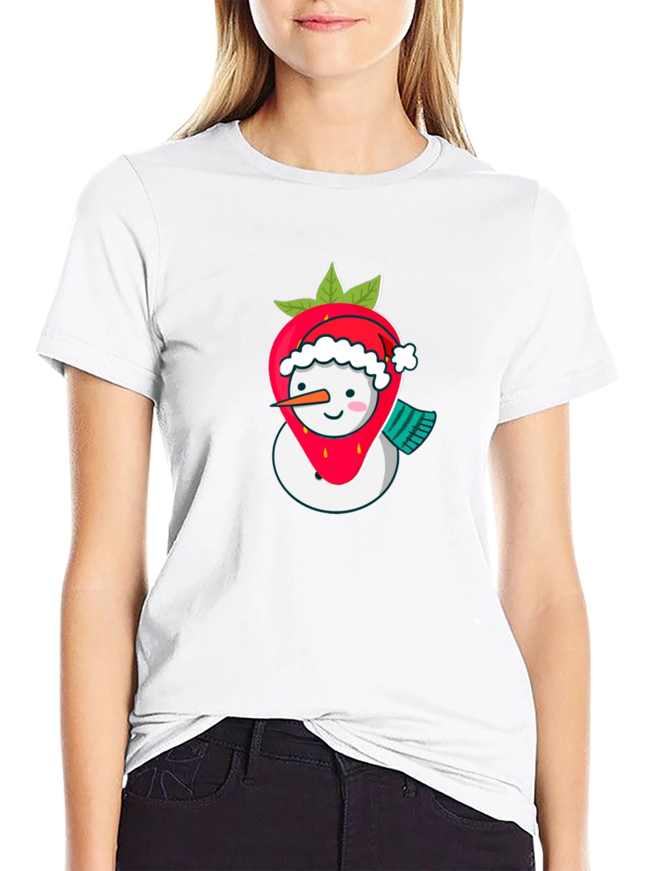 Strawberry Snowman Holiday T-Shirt