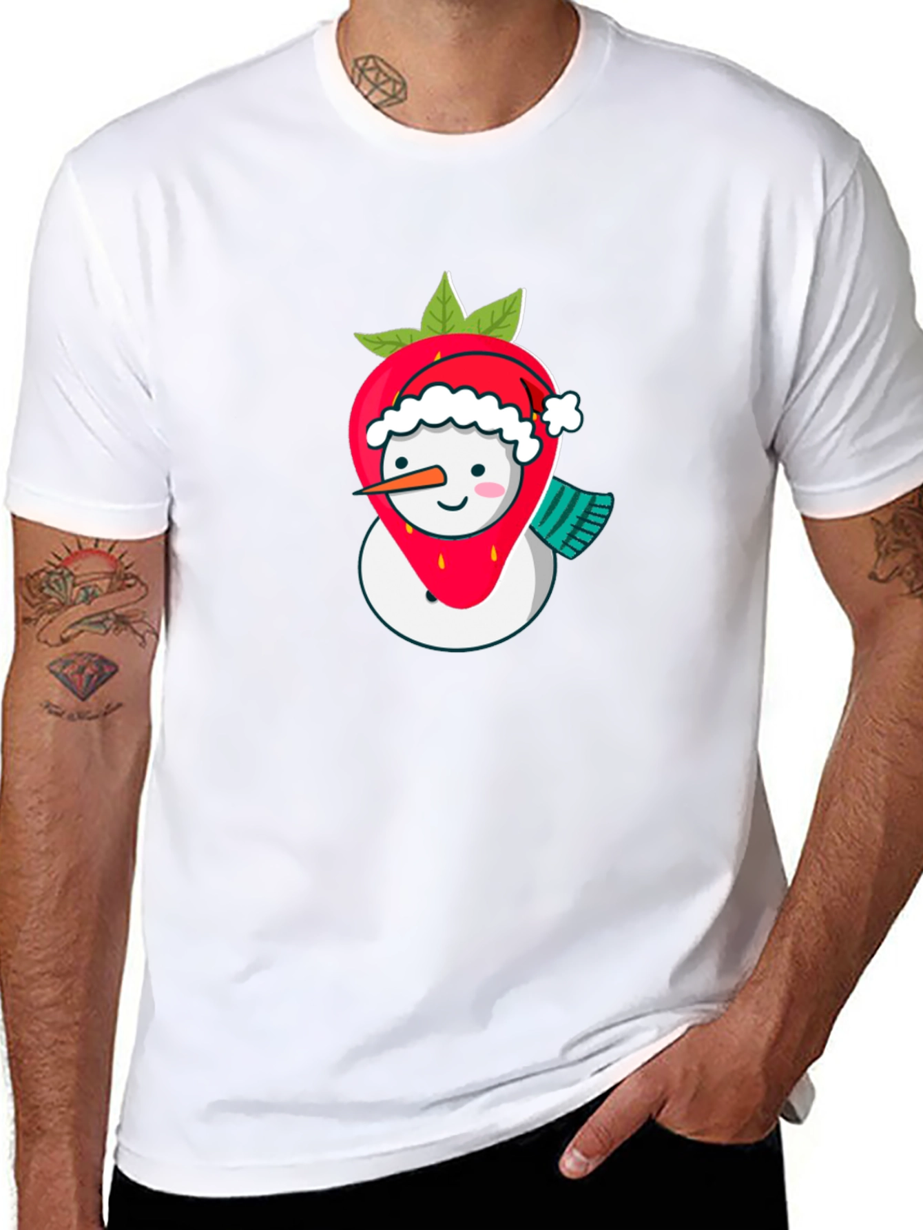 Strawberry Snowman Holiday T-Shirt