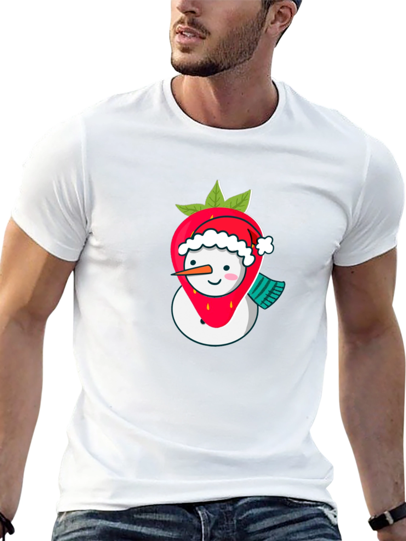 Strawberry Snowman Holiday T-Shirt