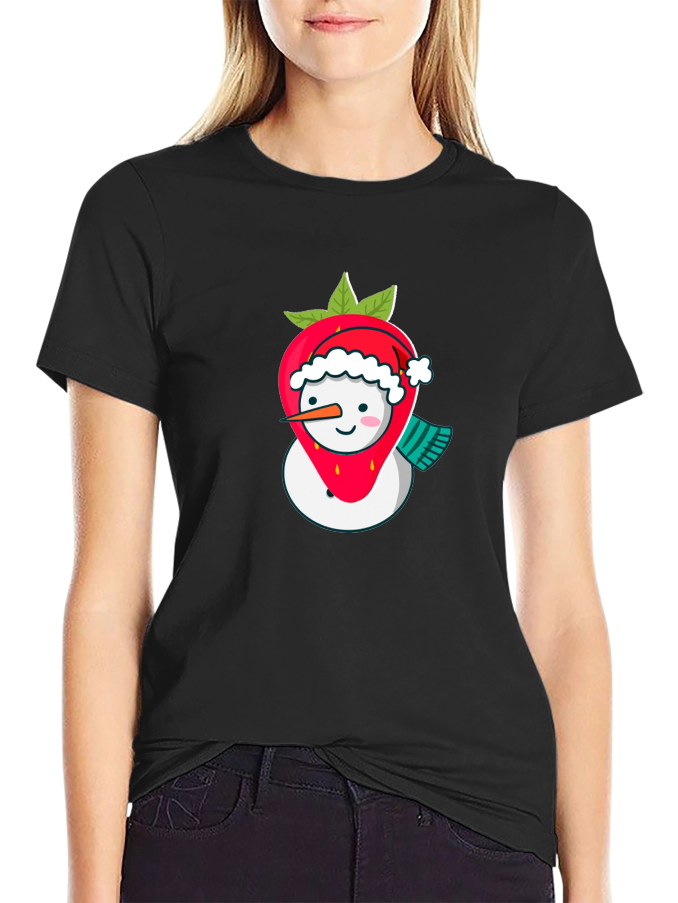 Strawberry Snowman Holiday T-Shirt