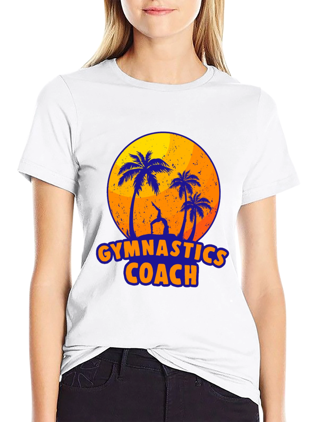 Gymnastics Coach Palm Tree Graphic T-Shirt