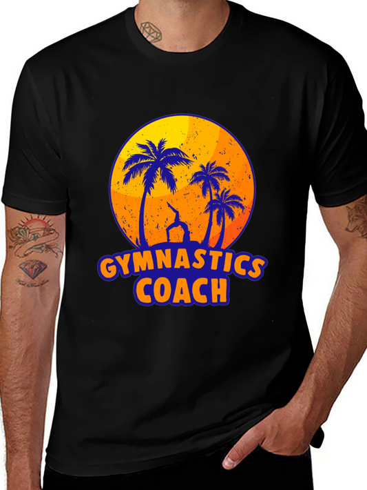 Gymnastics Coach Palm Tree Graphic T-Shirt