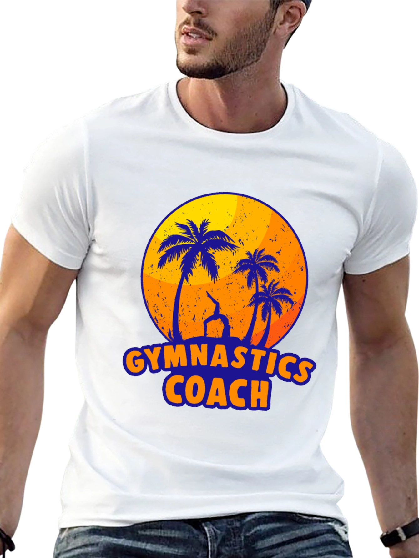 Gymnastics Coach Palm Tree Graphic T-Shirt