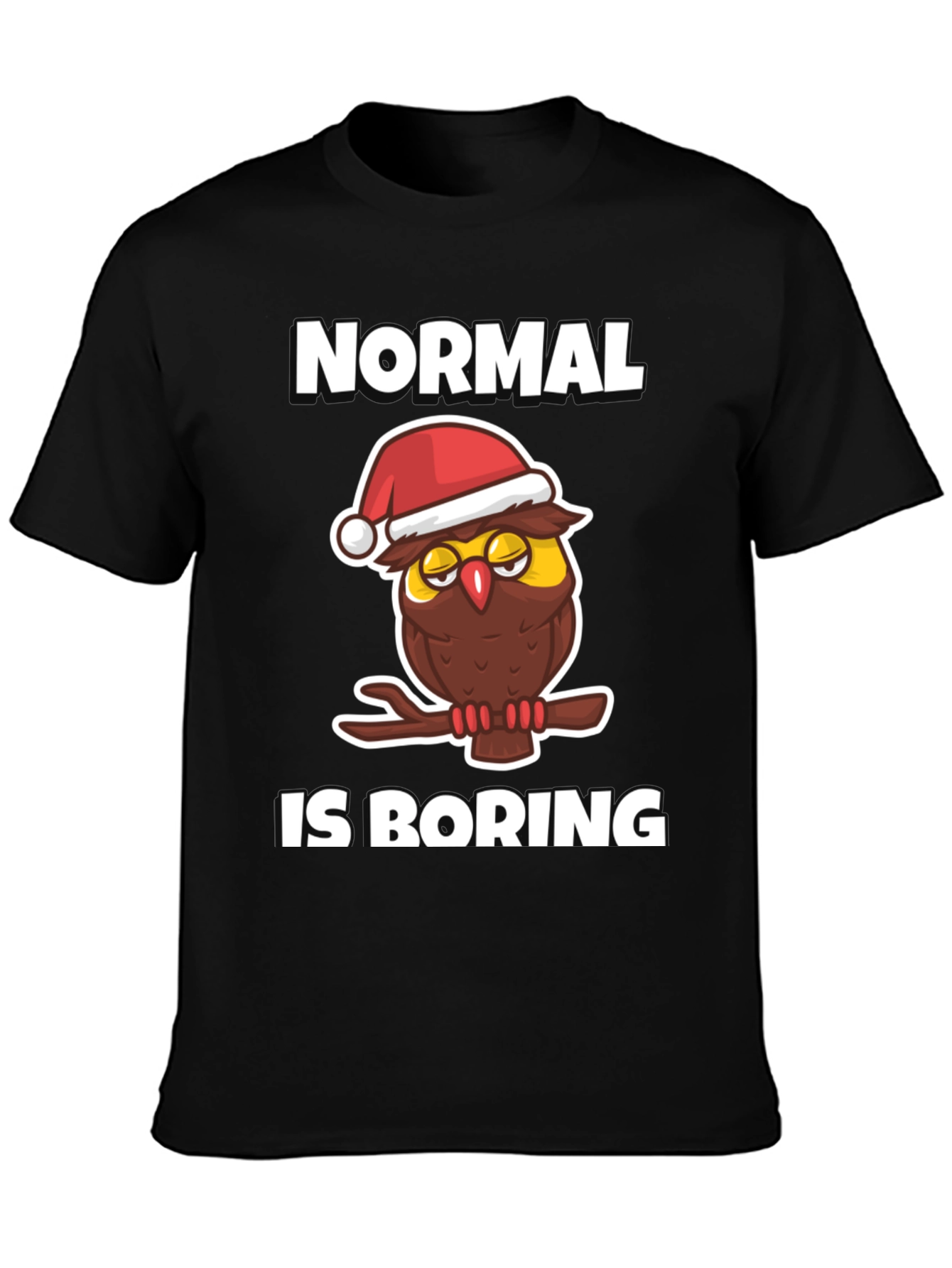 Normal is Boring Owl Christmas Graphic Tee
