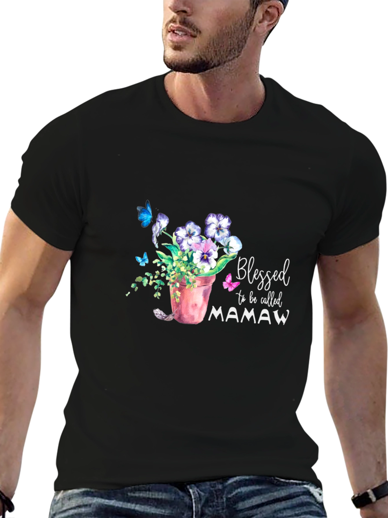 Blessed Mamaw T-Shirt Floral Design