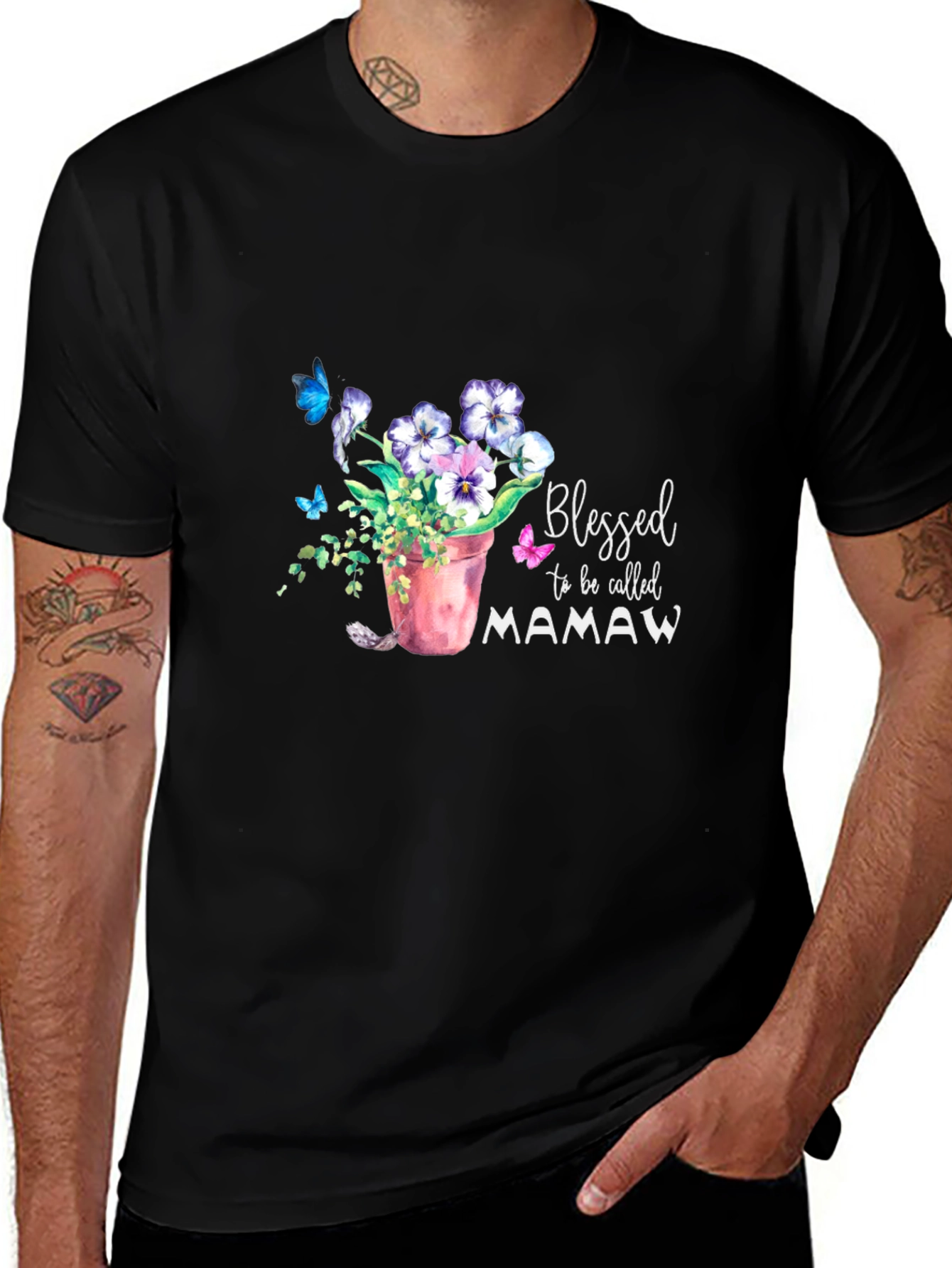 Blessed Mamaw T-Shirt Floral Design