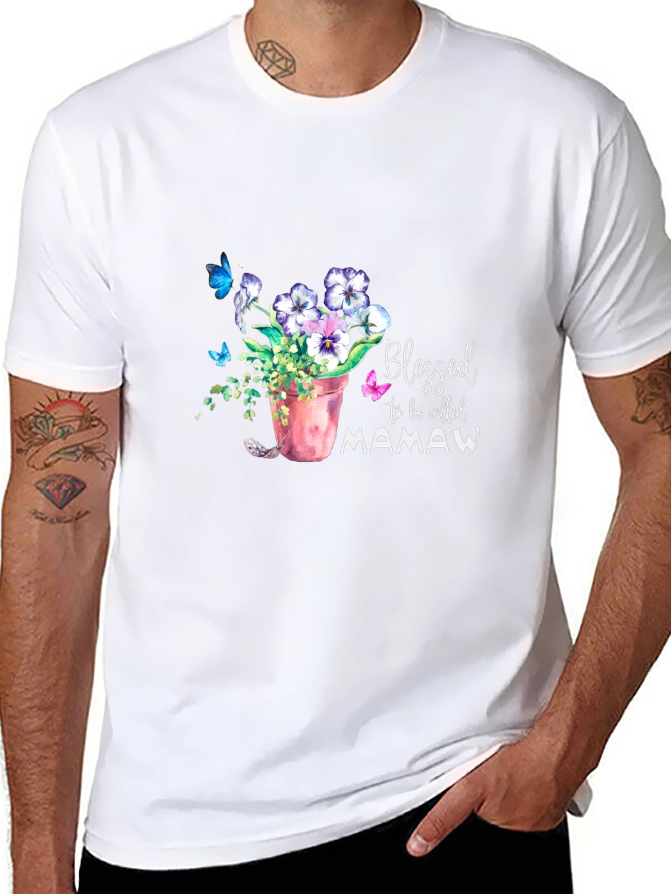 Blessed Mamaw T-Shirt Floral Design