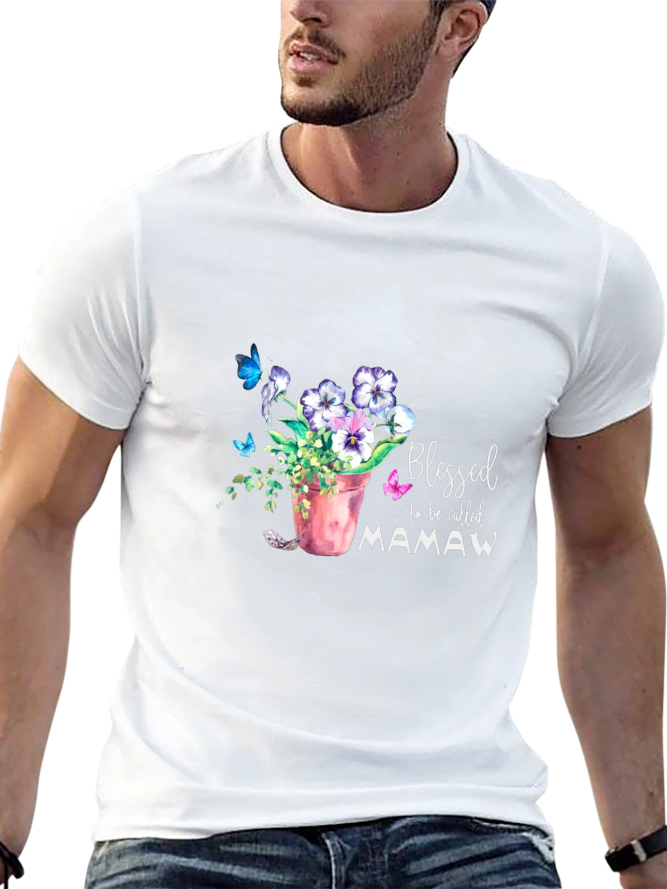 Blessed Mamaw T-Shirt Floral Design