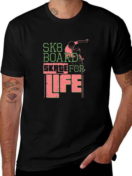 Skateboard T-Shirt: SK8 Board Skate for Life Tee