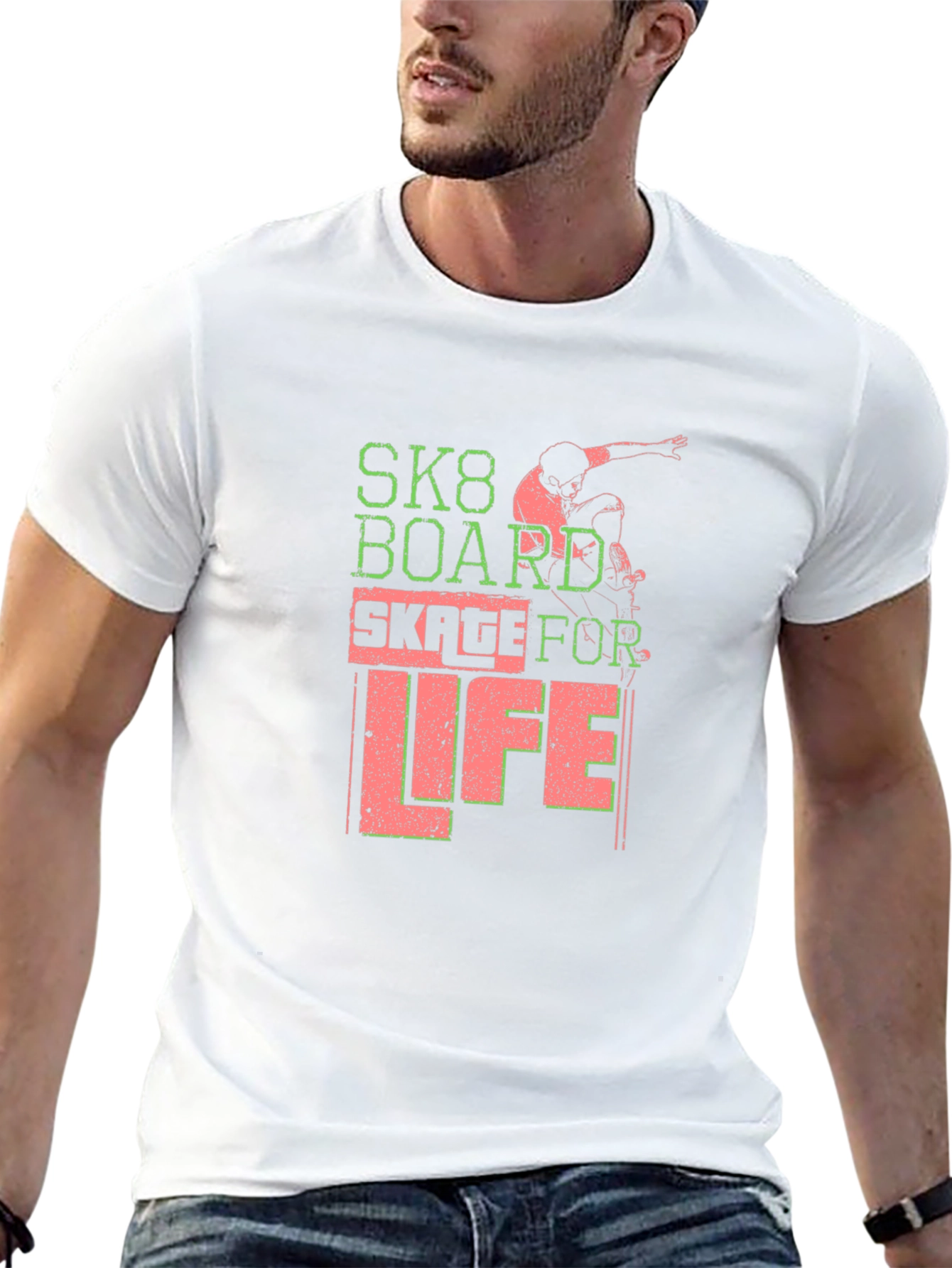 Skateboard T-Shirt: SK8 Board Skate for Life Tee
