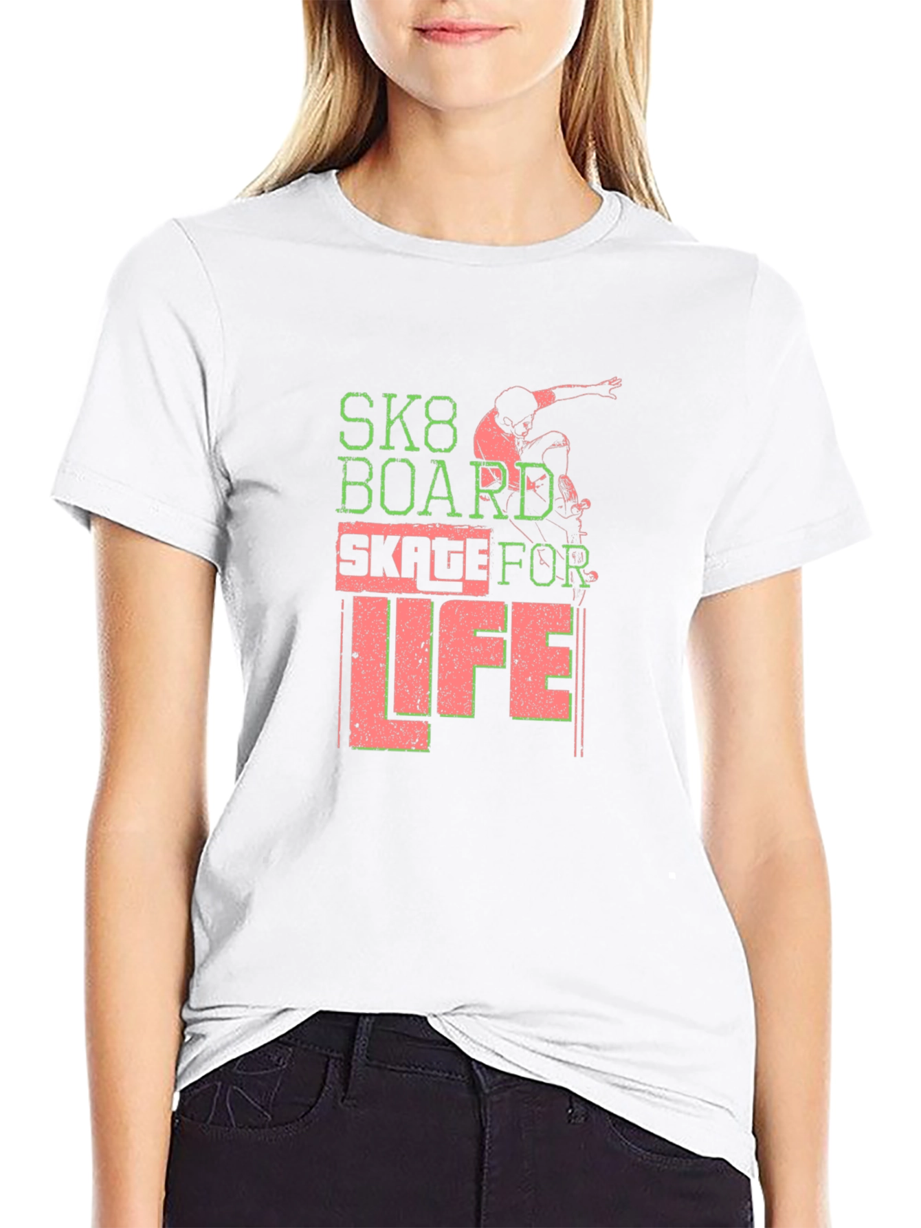 Skateboard T-Shirt: SK8 Board Skate for Life Tee