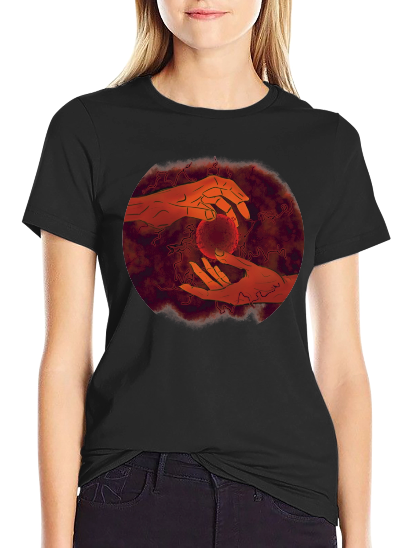 Hands Holding Orb Graphic Tee