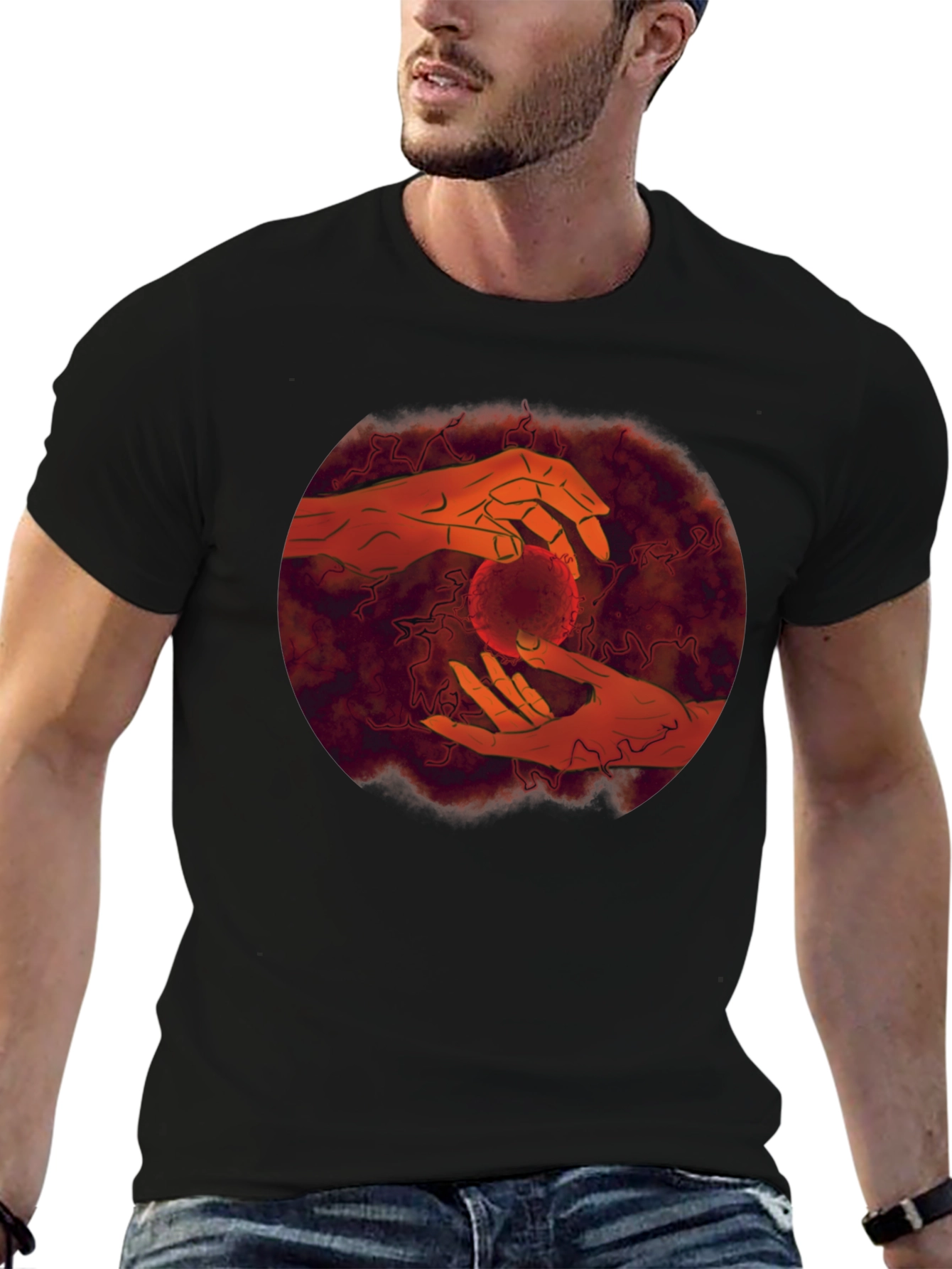Hands Holding Orb Graphic Tee