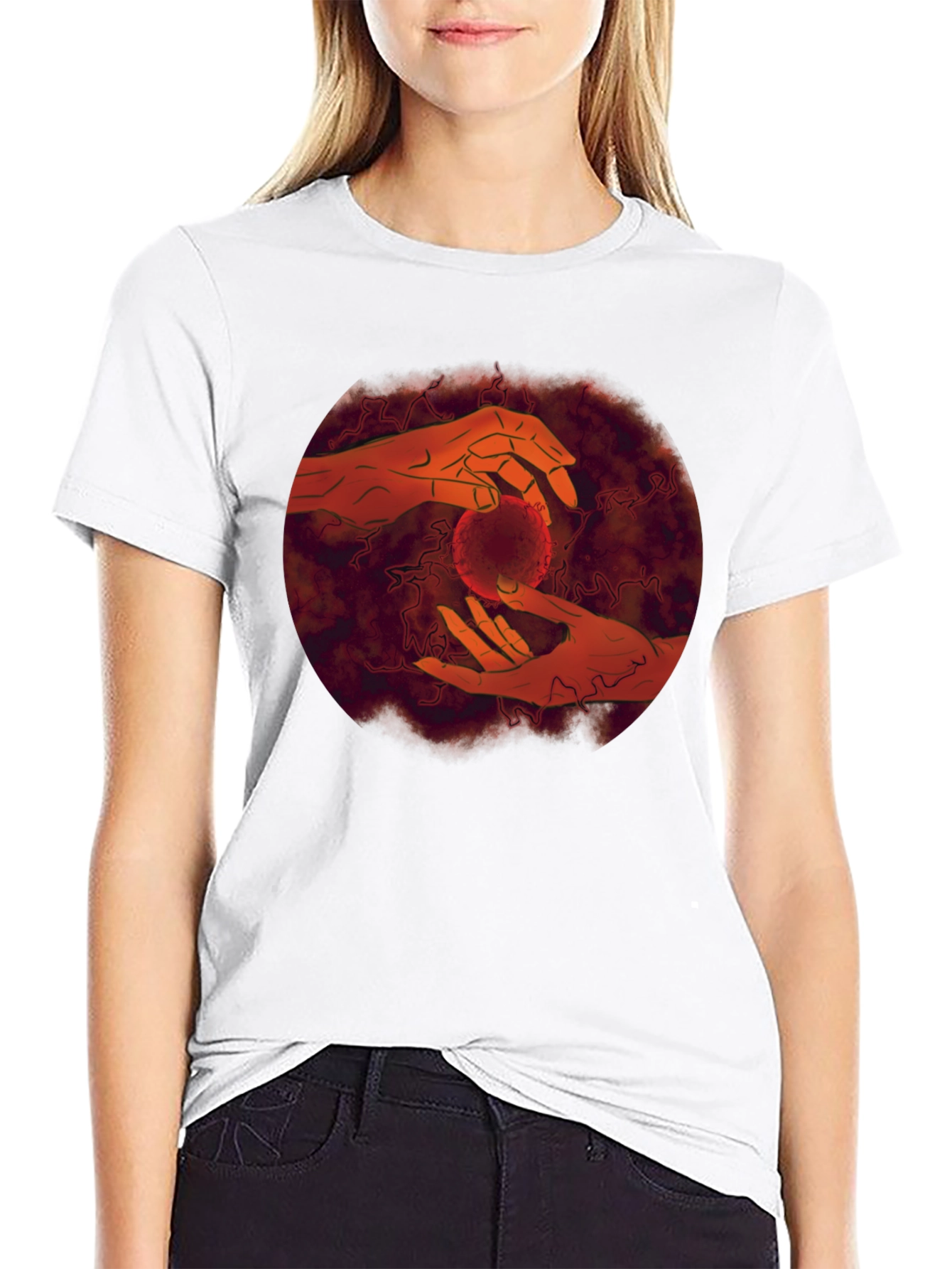 Hands Holding Orb Graphic Tee