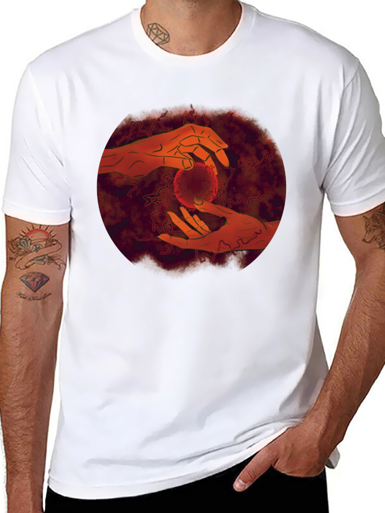 Hands Holding Orb Graphic Tee