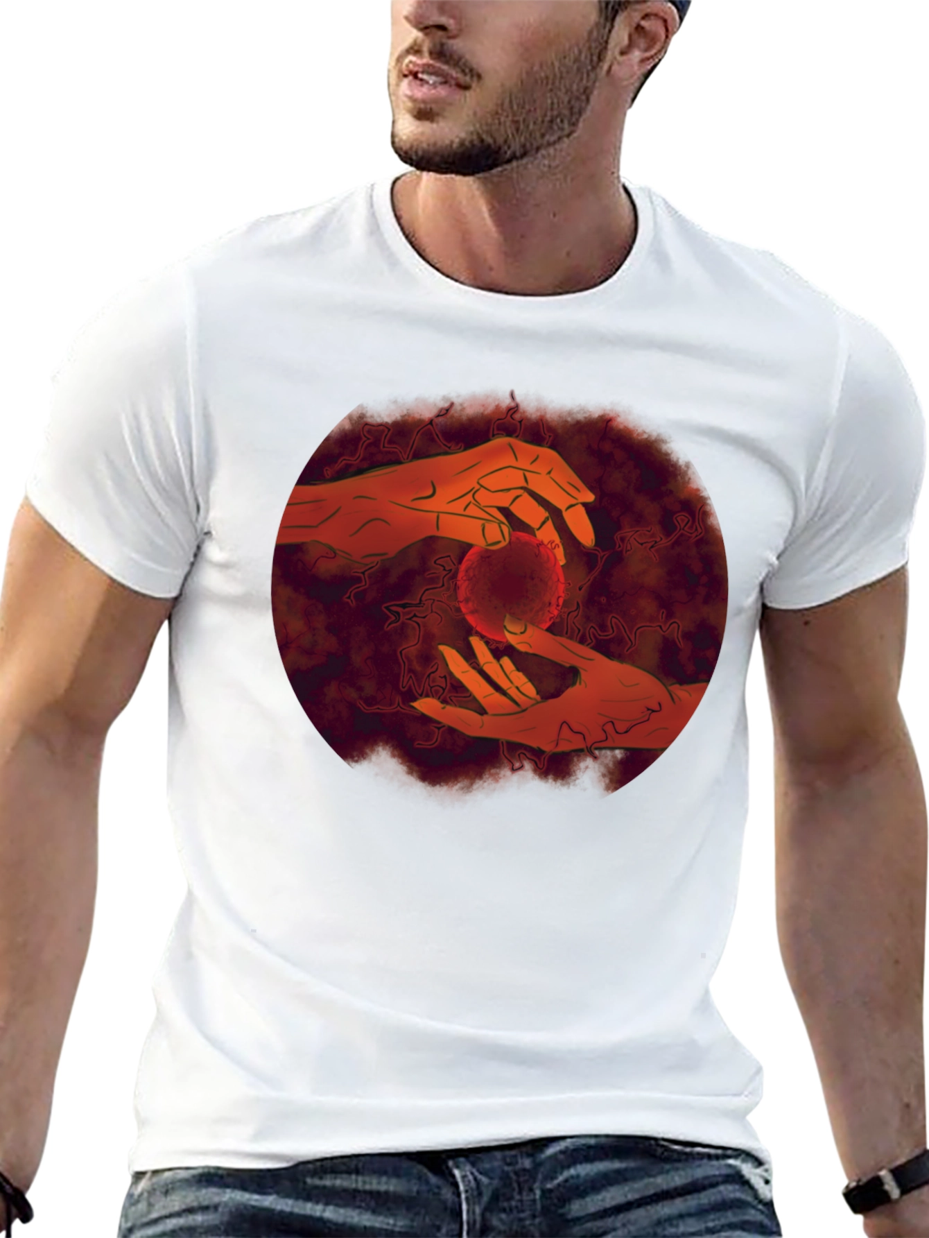 Hands Holding Orb Graphic Tee
