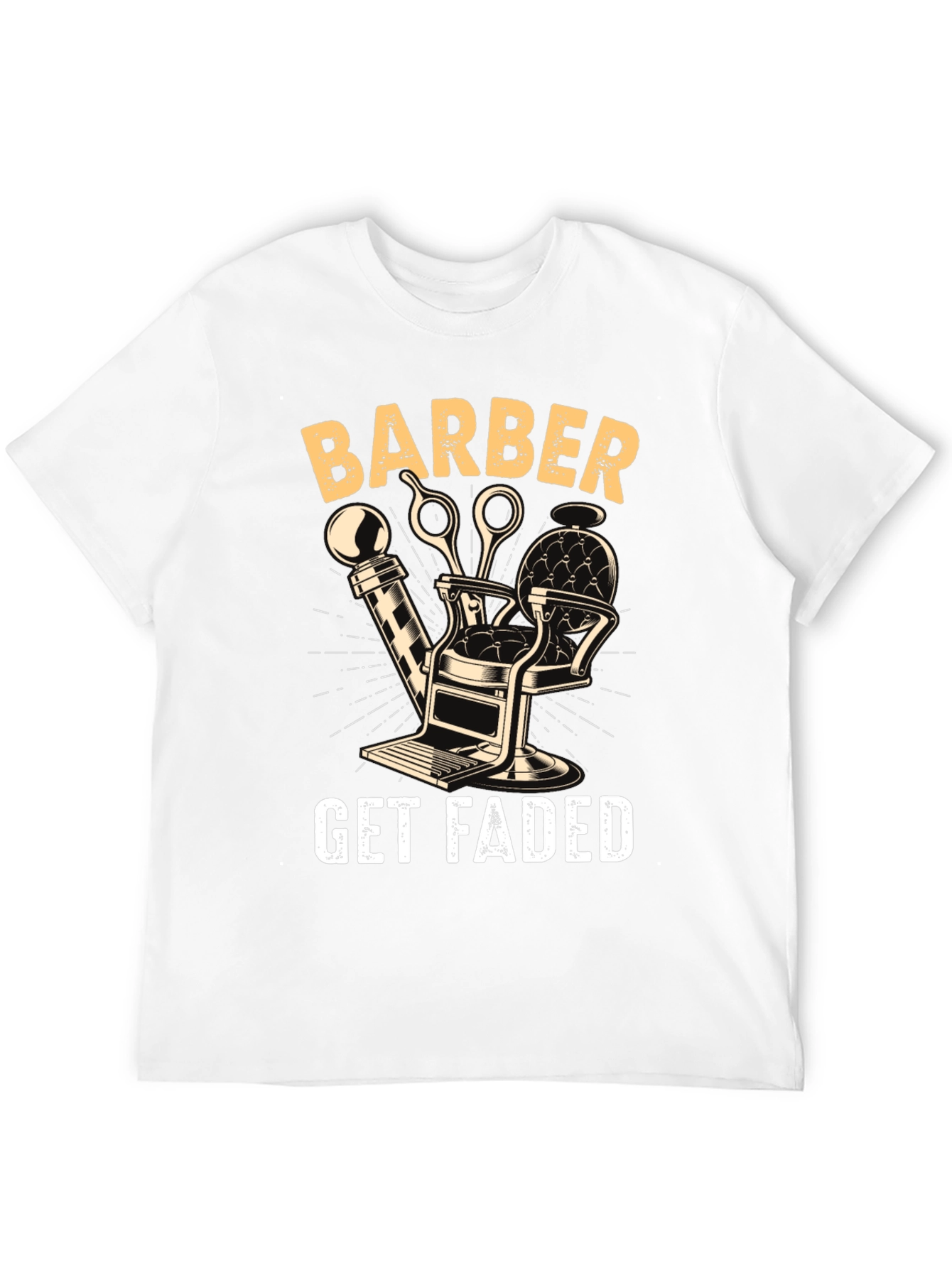 Barber Get Faded Graphic Tee - Black Cotton Blend