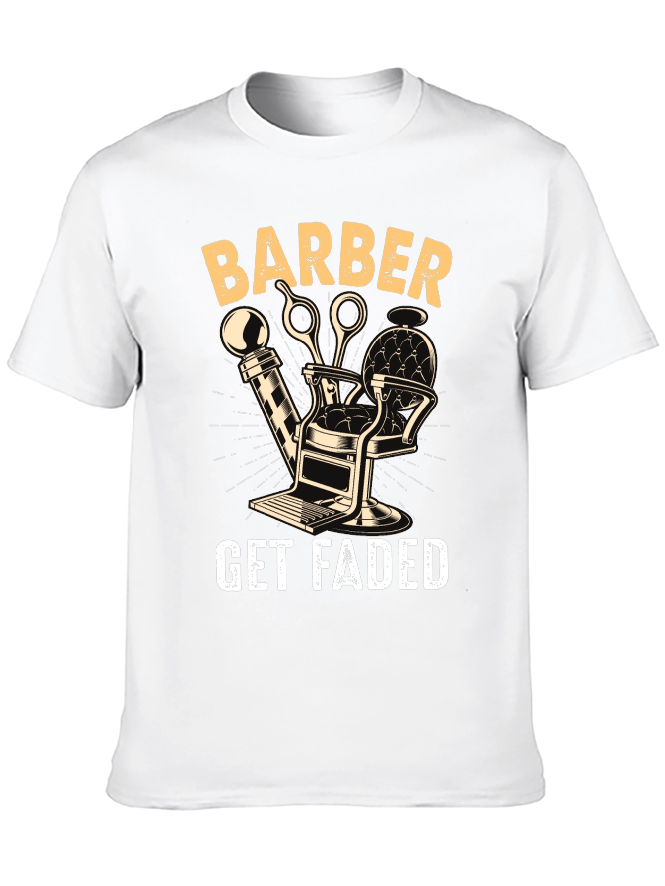 Barber Get Faded Graphic Tee - Black Cotton Blend