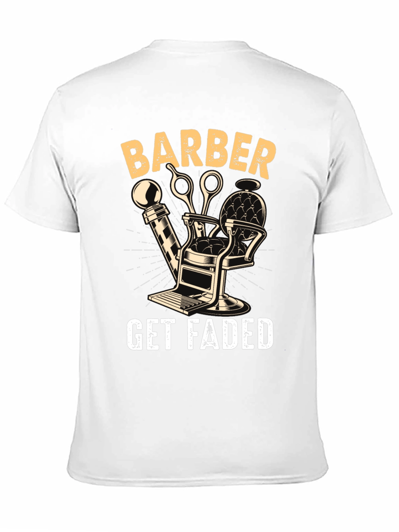 Barber Get Faded Graphic Tee - Black Cotton Blend