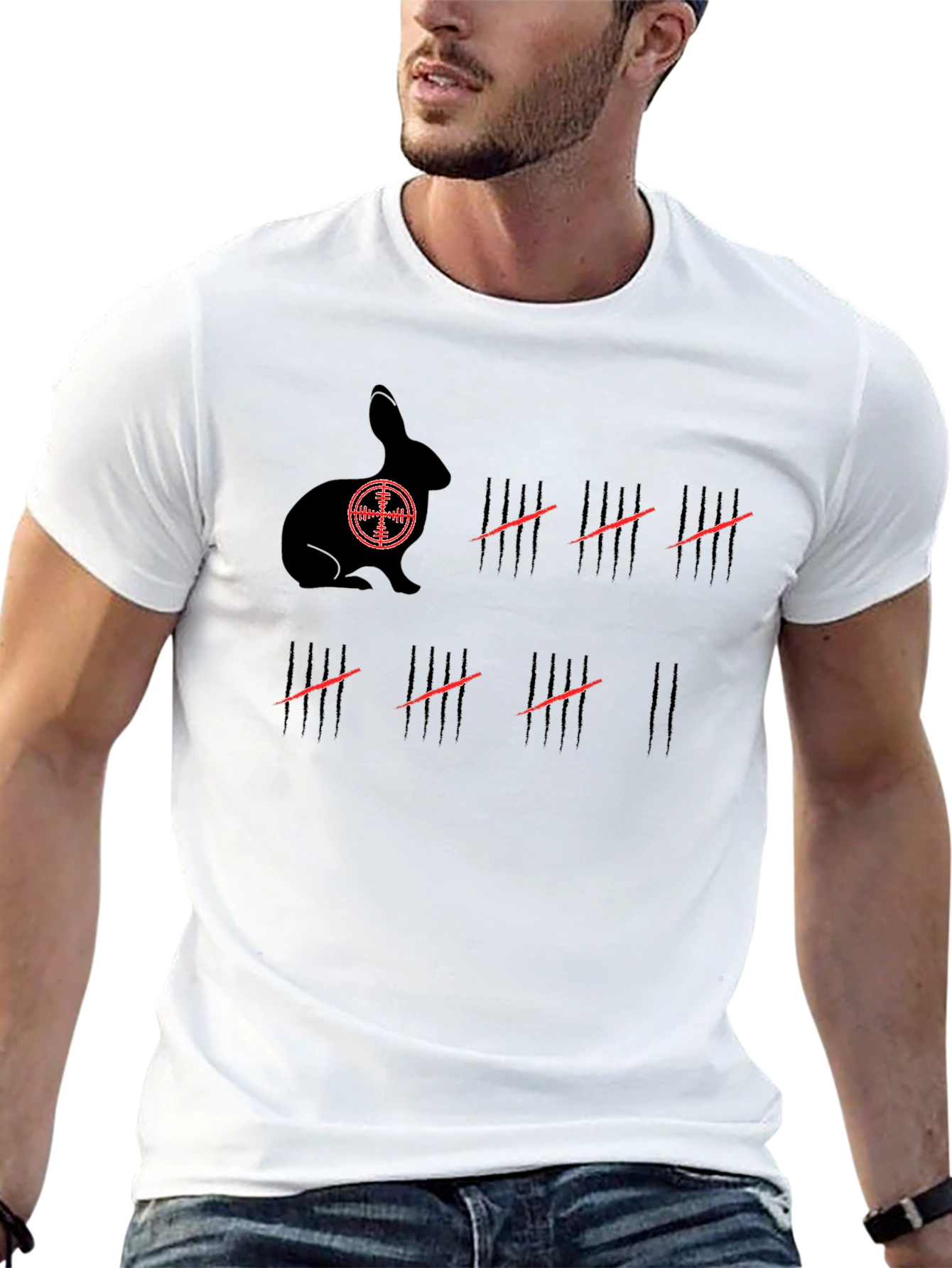 Rabbit Target T-Shirt: Hunters Counting Marks Tee