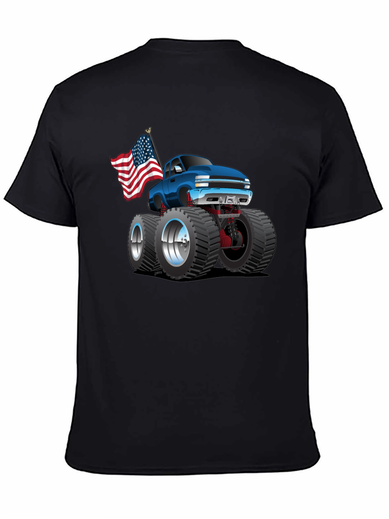 Monster Truck T-Shirt - Patriotic USA Flag Design