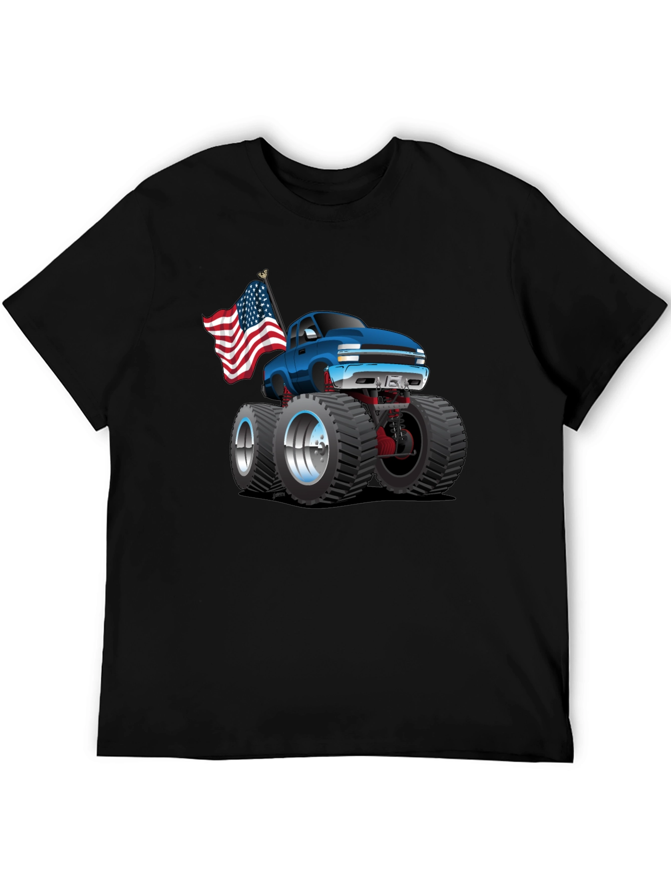 Monster Truck T-Shirt - Patriotic USA Flag Design