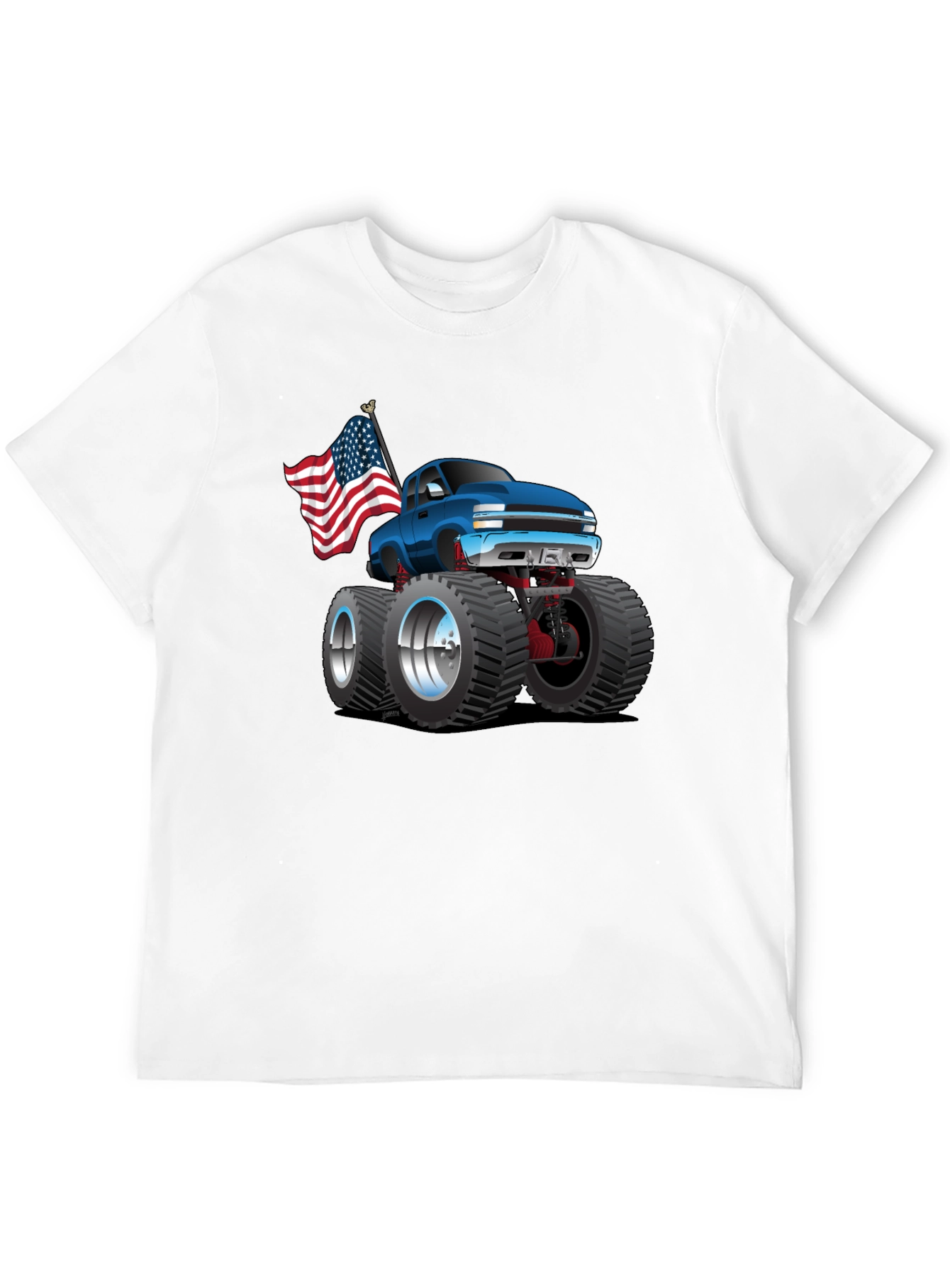 Monster Truck T-Shirt - Patriotic USA Flag Design