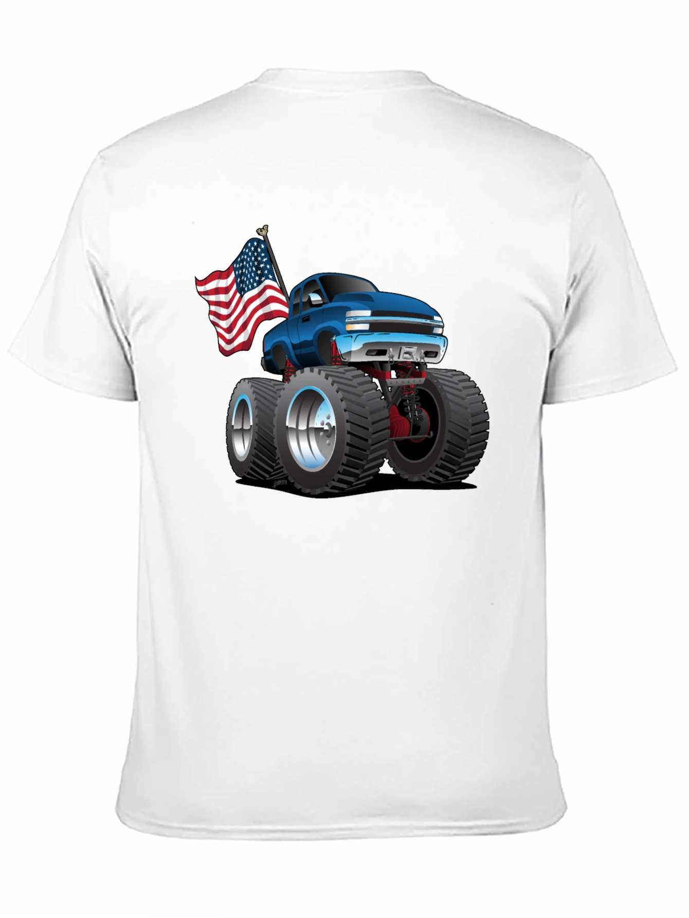 Monster Truck T-Shirt - Patriotic USA Flag Design