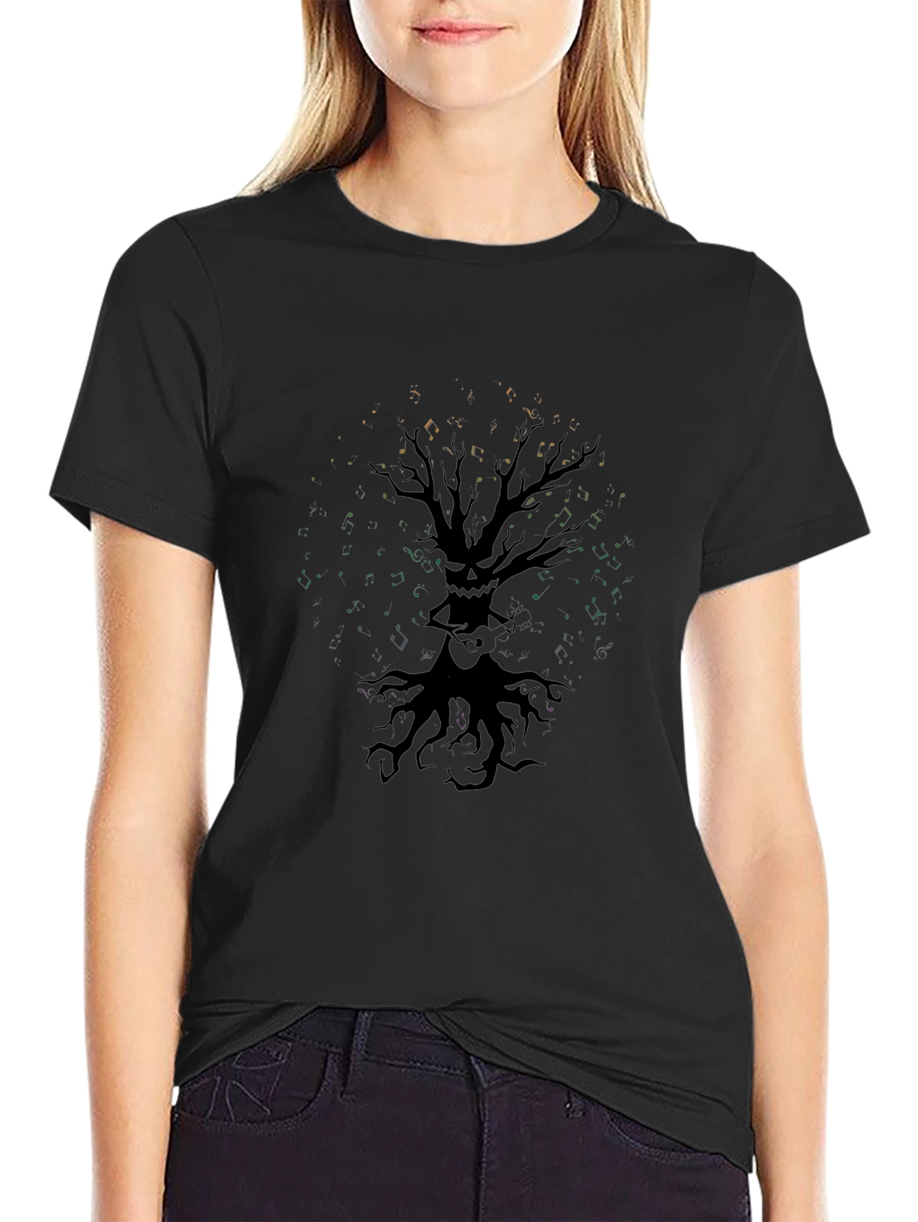 Spooky Tree Graphic Tee - Black