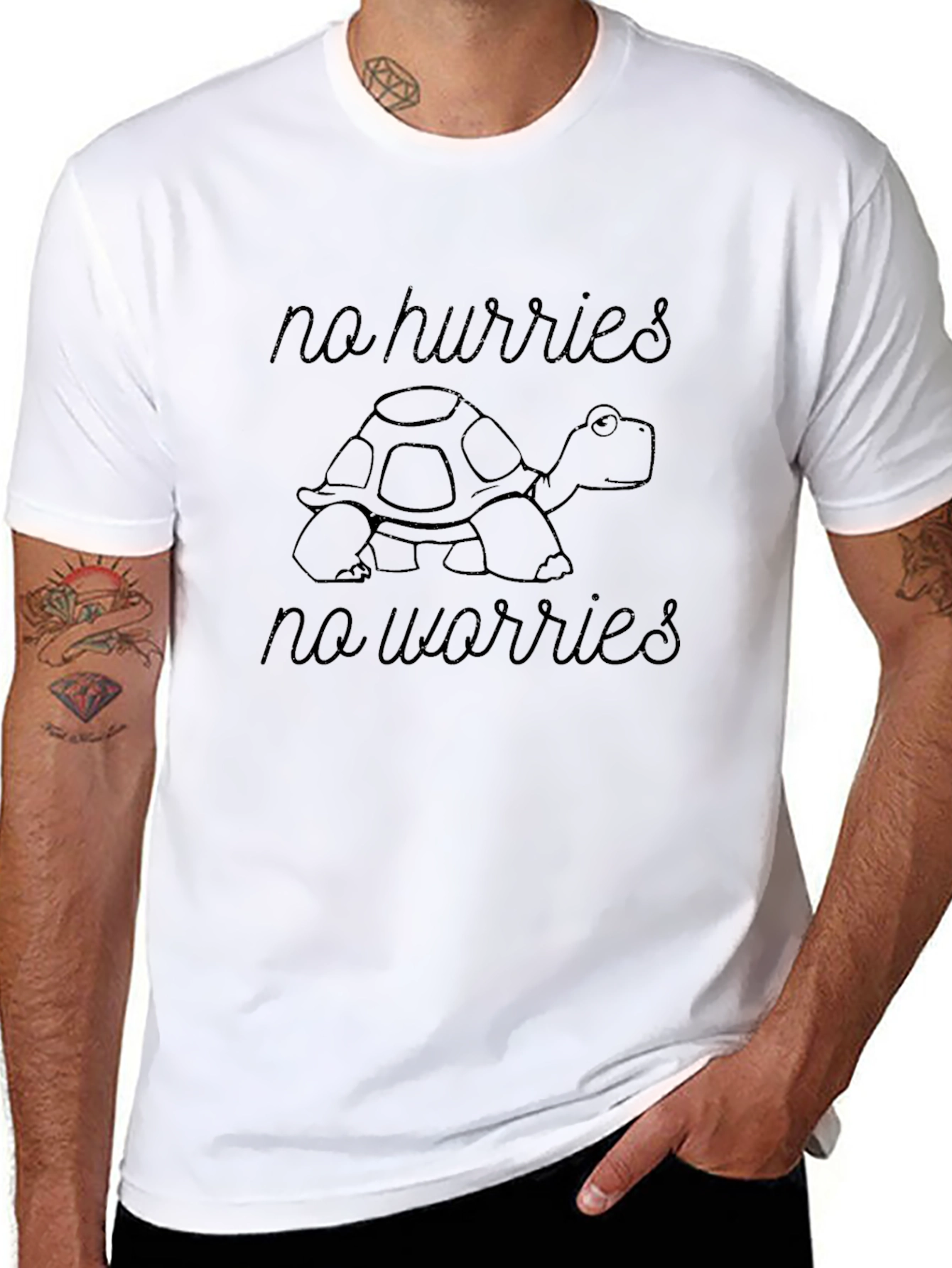 No Hurries No Worries Turtle Graphic Tee