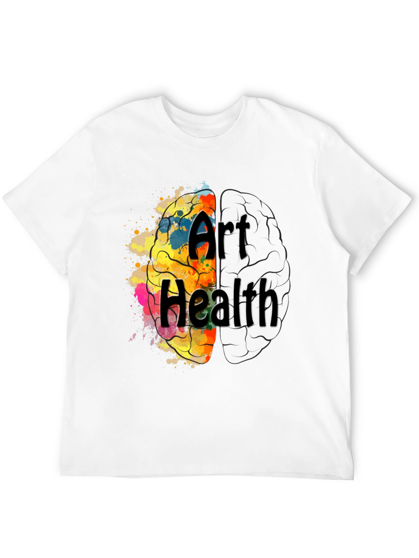 Art Health Brain Graphic T-Shirt - Black
