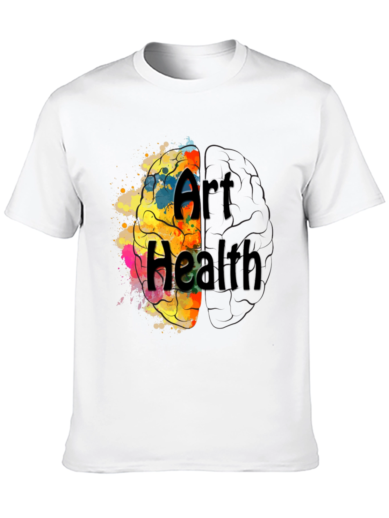 Art Health Brain Graphic T-Shirt - Black
