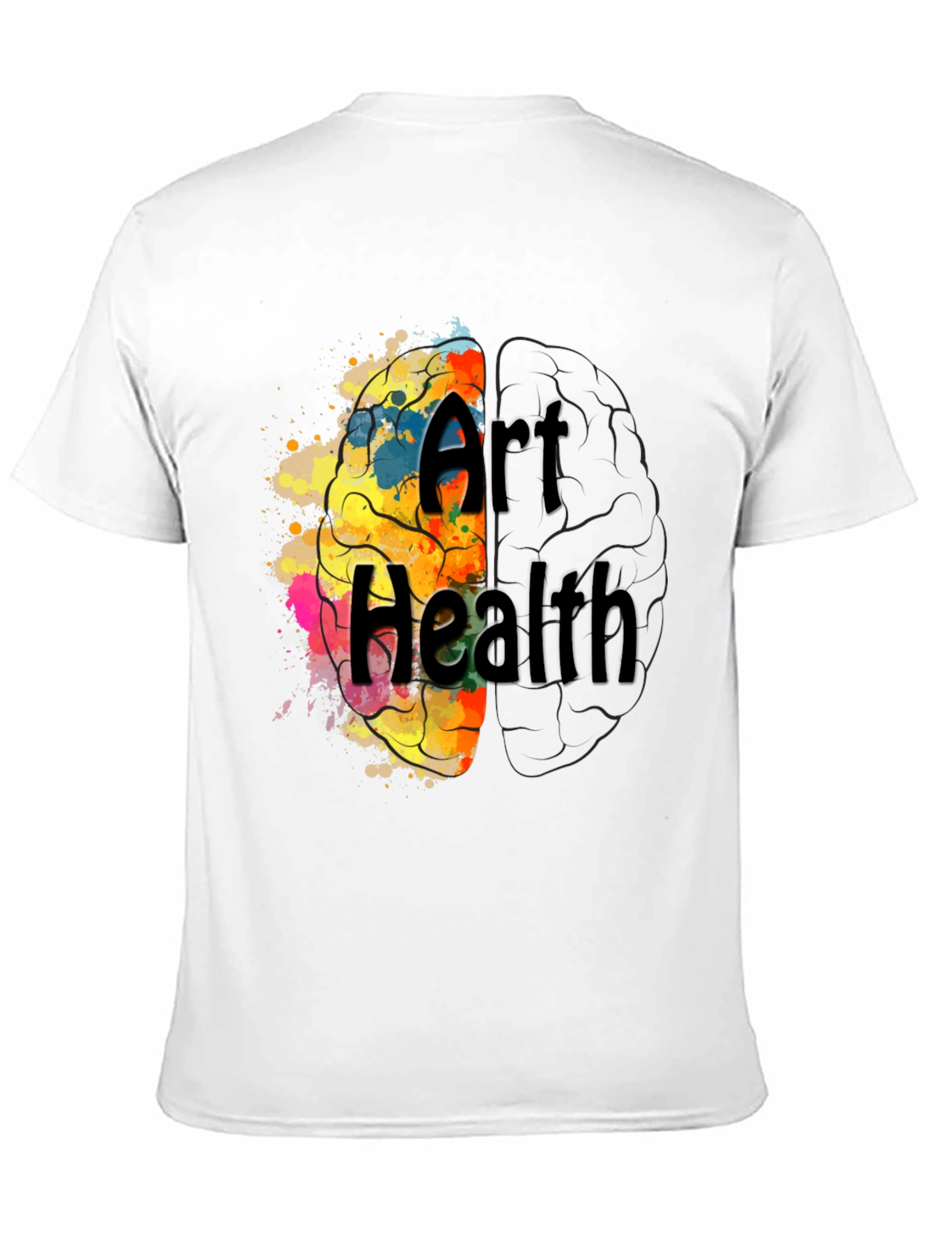 Art Health Brain Graphic T-Shirt - Black
