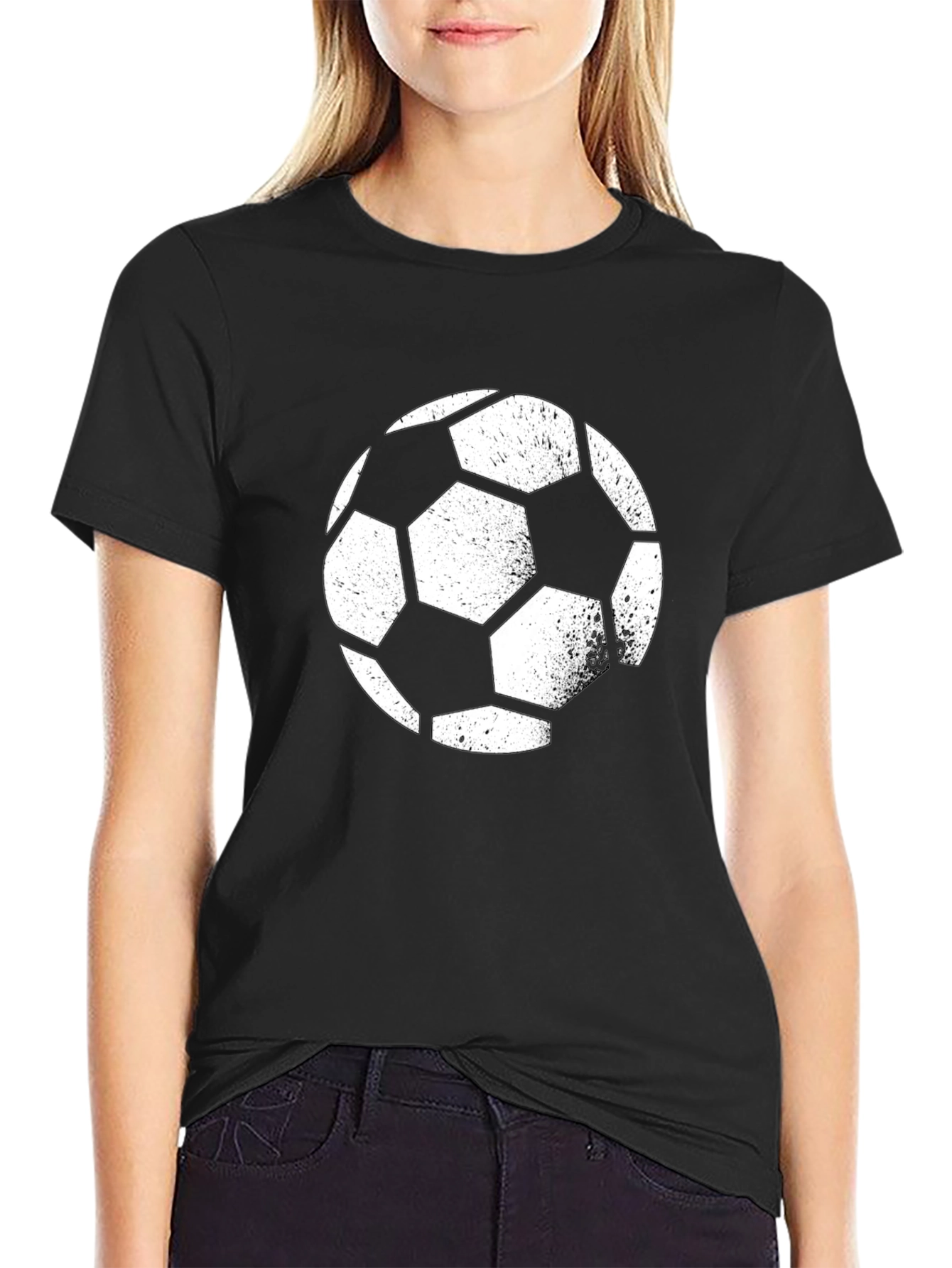 Soccer Ball Graphic Tee - Black Casual Shirt
