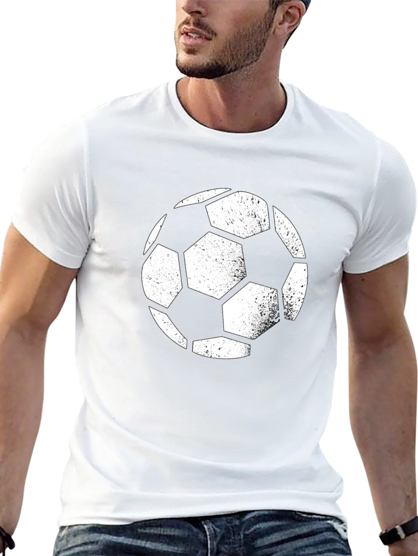 Soccer Ball Graphic Tee - Black Casual Shirt