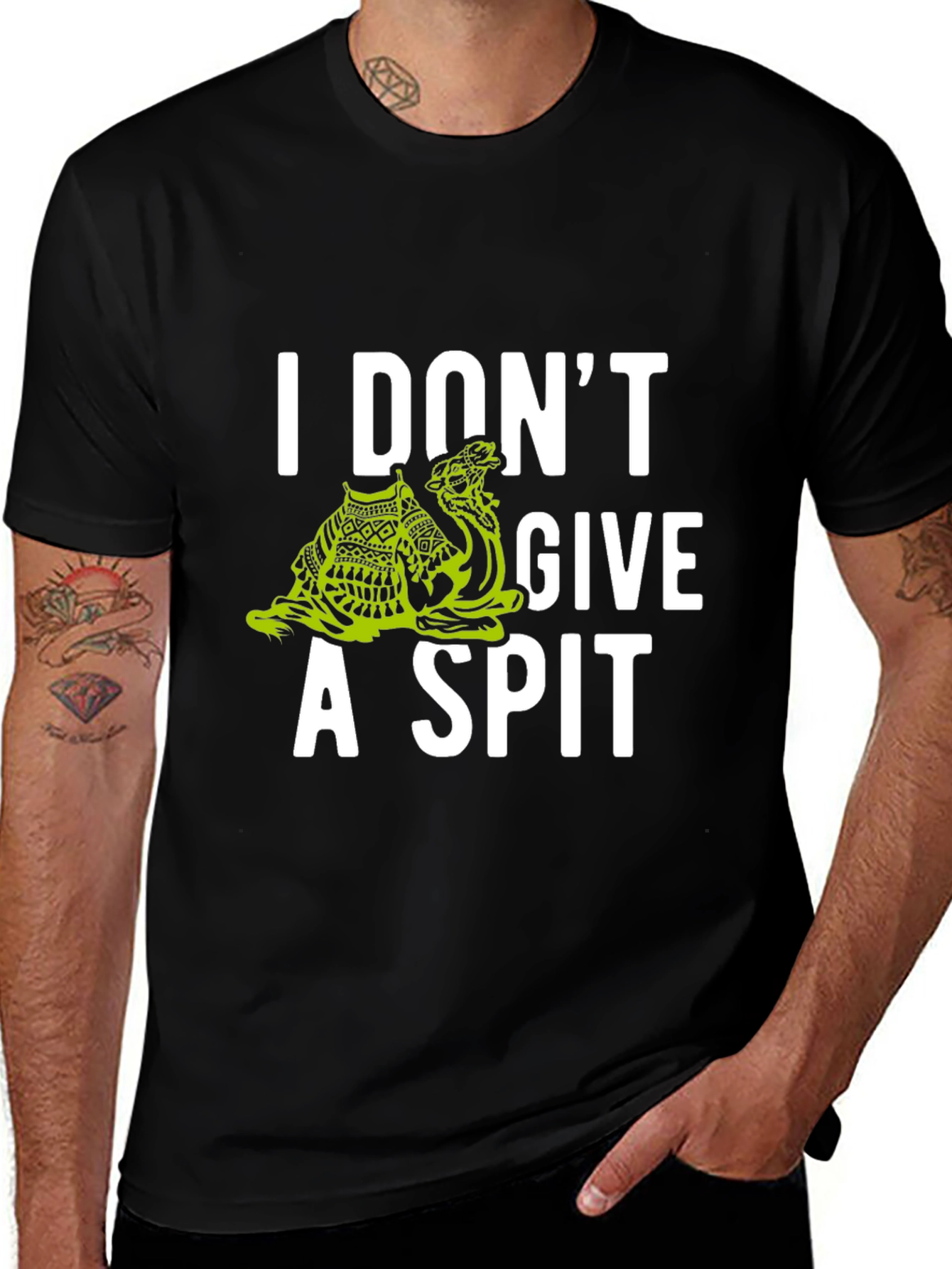 I Dont Give A Spit Camel Graphic Tee