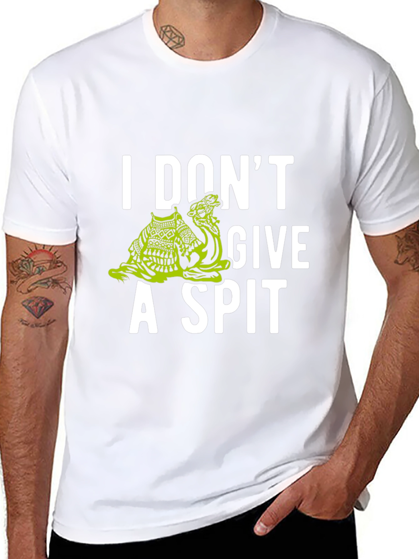 I Dont Give A Spit Camel Graphic Tee
